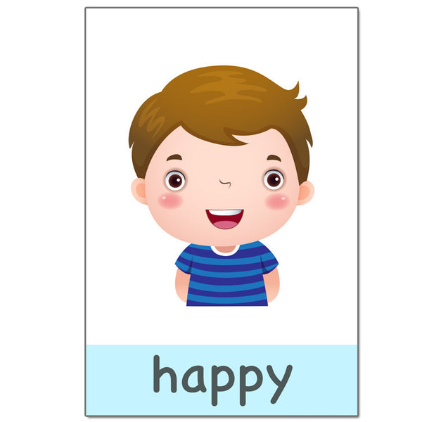 Emotion Management Emoticon Cognitive English Word Flash Card