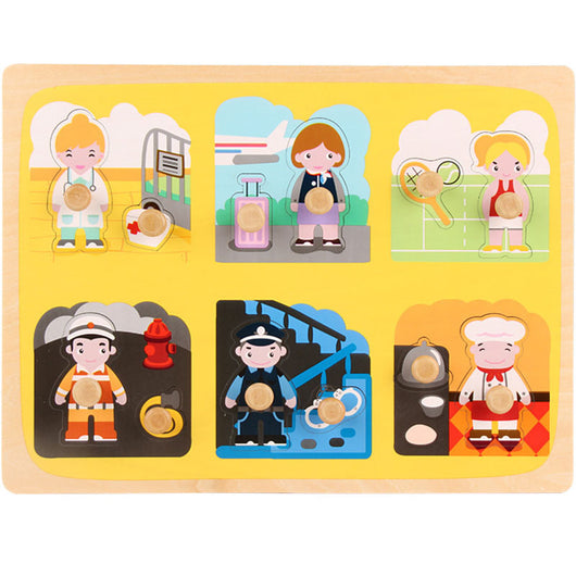 Children's puzzle with职业角色图片