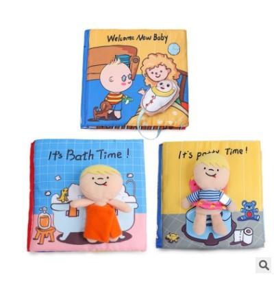 Three children's books with colorful illustrations on a white background