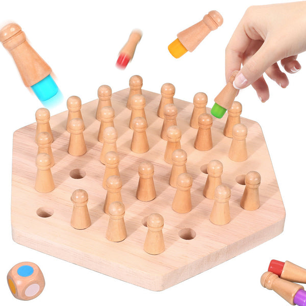 Wooden Memory Chess Desktop Game