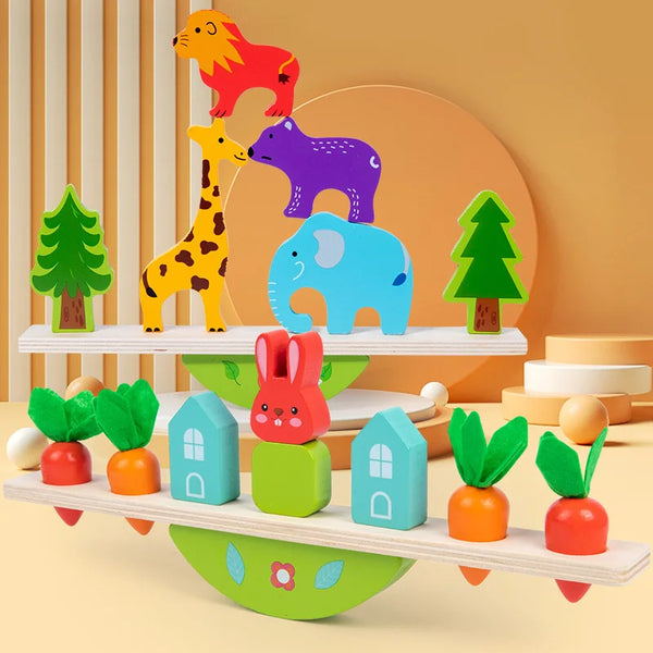 Montessori Wooden Tree Toys Animal Balance