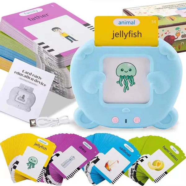 ELectric Bilingual Custom Kid Toy Baby Talking Arab Spain Russia English Early Education Alphabic Learn Card Flash Audio Device