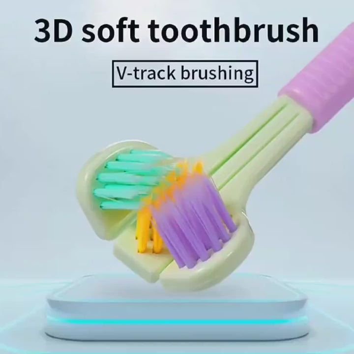 Three-sided Macaron Soft Bristle Toothbrush